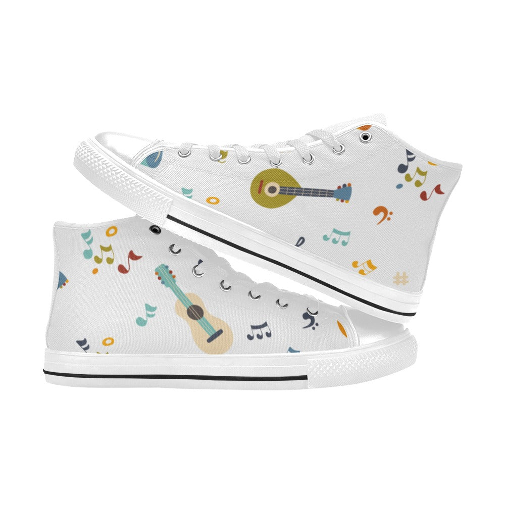 Guitar Music - Women's High Top Canvas Shoes