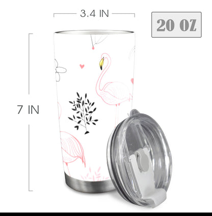 Pink Flamingos - 20oz Travel Mug with Clear Lid 20oz Travel Mug / Tumbler Printed Offshore