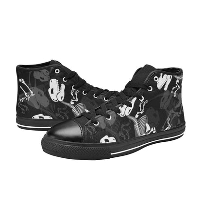 Dinosaur Skeleton - Women's High Top Canvas Shoes