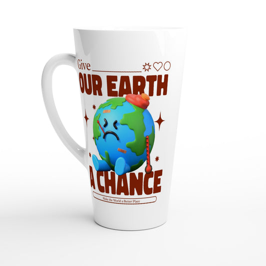 Give Our Earth A Chance - White Latte 17oz Ceramic Mug Default Title Latte Mug Environment