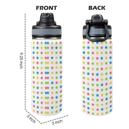 Stars - Insulated Water Bottle with Dual-Use Lid (18oz)