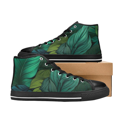 Tropical Leaves - Women's High Top Canvas Shoes