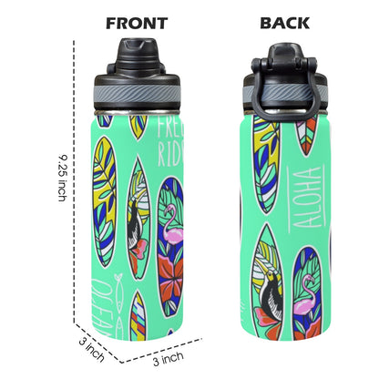 Aloha Surfboards - Insulated Water Bottle with Dual-Use Lid (18oz) Insulated Water Bottle with Dual-Use Lid (18oz) Printed Offshore