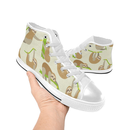 Sloths - Women's High Top Canvas Shoes