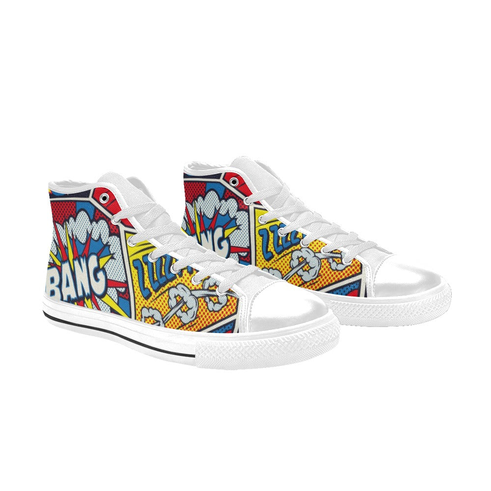 Comic Book - Kids High Top Canvas Shoes