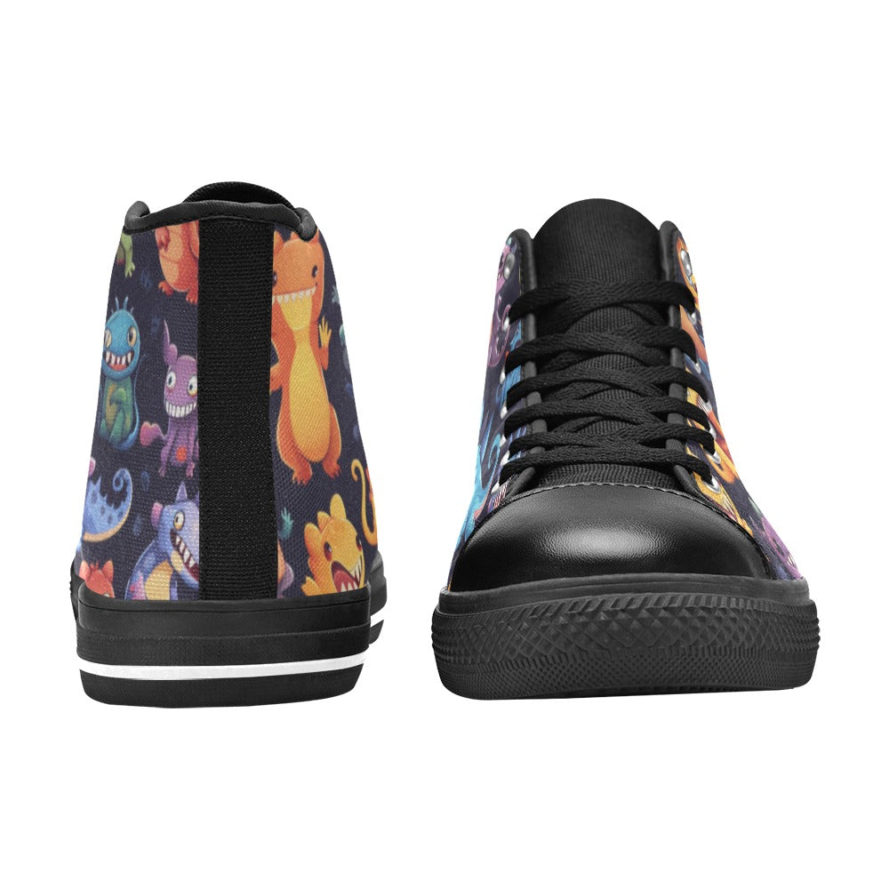 Monster Mania - Kids High Top Canvas Shoes