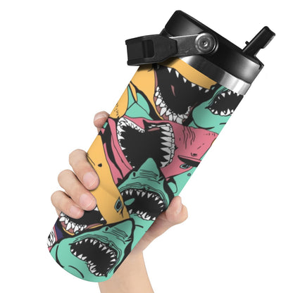 Scary Sharks - 30oz Tumbler with Top Handle