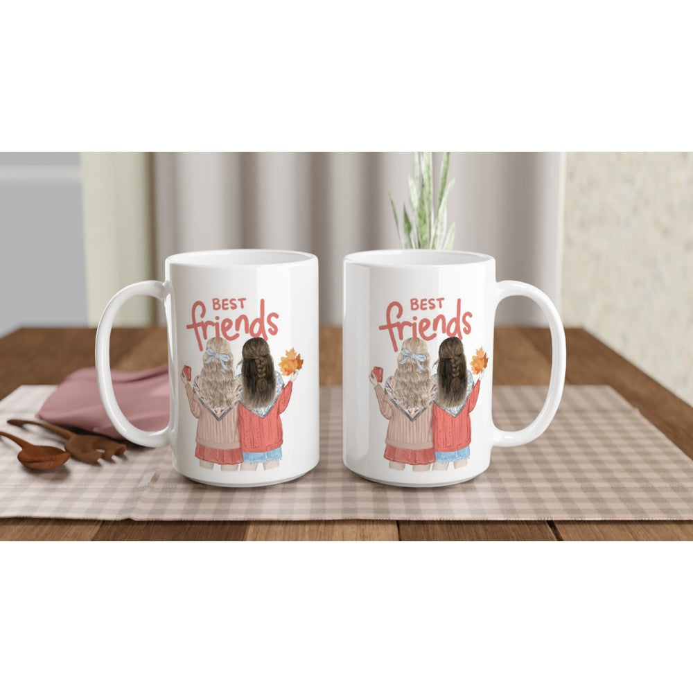 Best Friends - White 15oz Ceramic Mug 15 oz Mug Globally Fulfilled