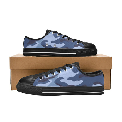 Blue Camouflage - Women's Classic Canvas Shoes