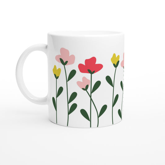 Simple Flowers - White 11oz Ceramic Mug Default Title White 11oz Mug Plants