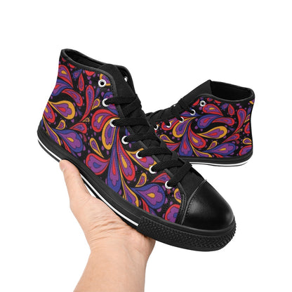 Paisley Swirl - Women's High Top Canvas Shoes