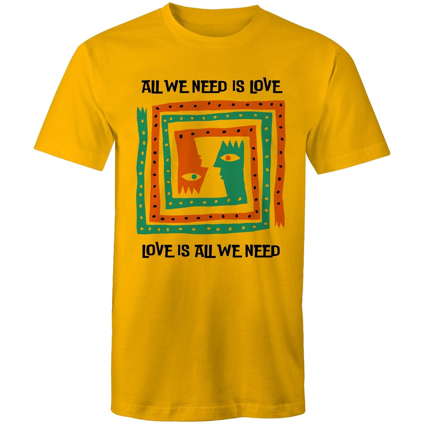 All We Need Is Love - Mens T-Shirt Gold Mens T-shirt