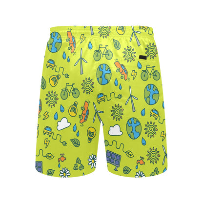 Go Green - Men's Mid-Length Beach Shorts