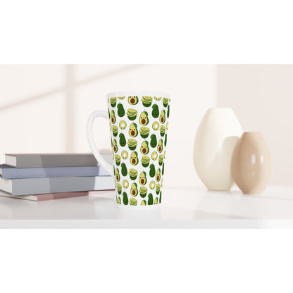 Cute Avocados - White Latte 17oz Ceramic Mug Latte Mug food