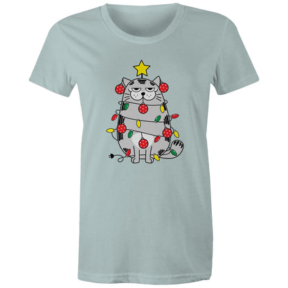 Cat Christmas Lights - Womens T-shirt