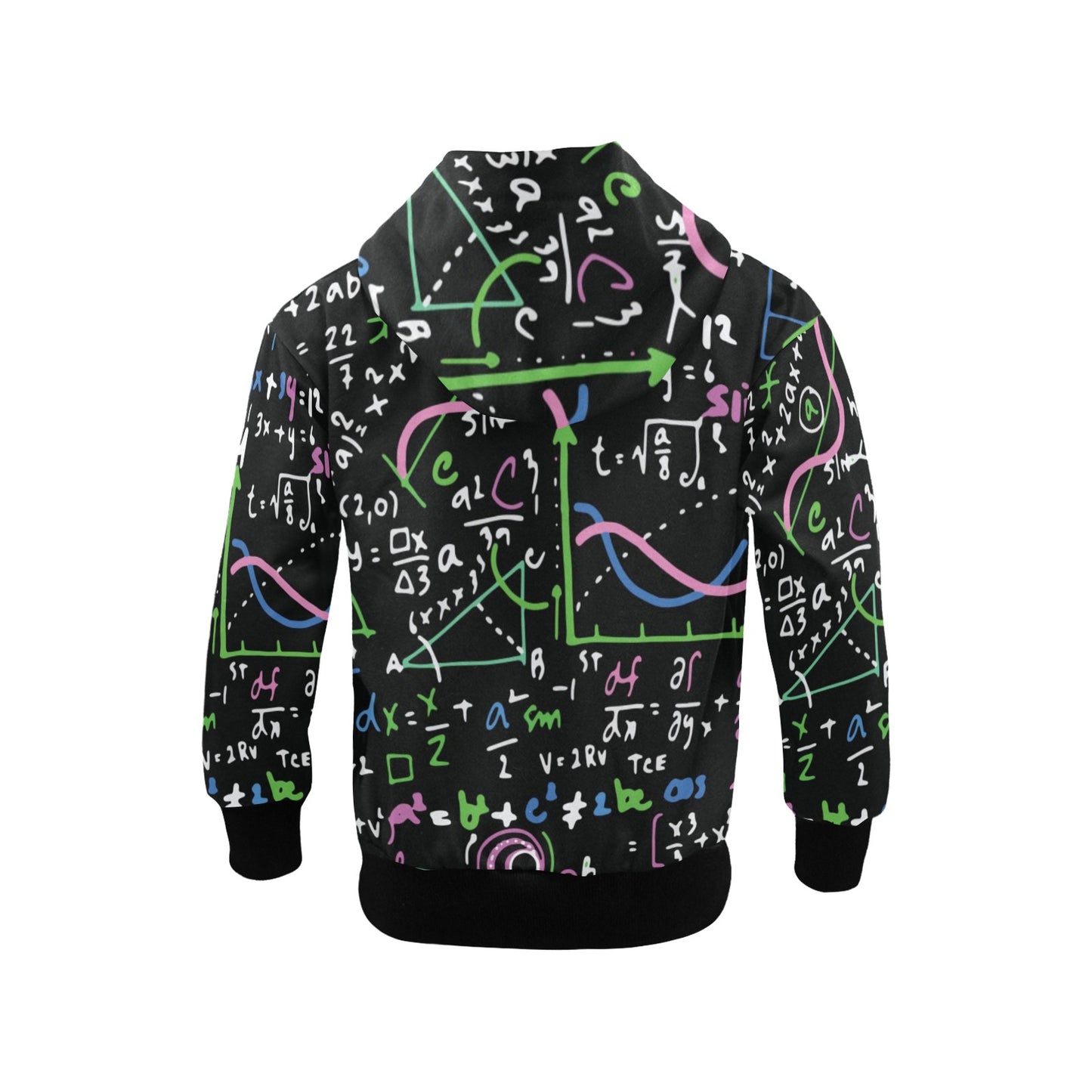 Equations In Green And Pink - Junior Girls Zip Up Hoodie