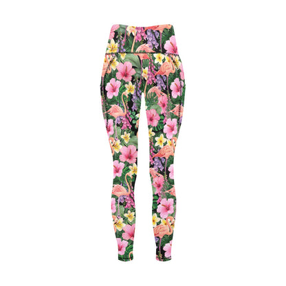 Flamingo Jungle - Women's Leggings with Pockets