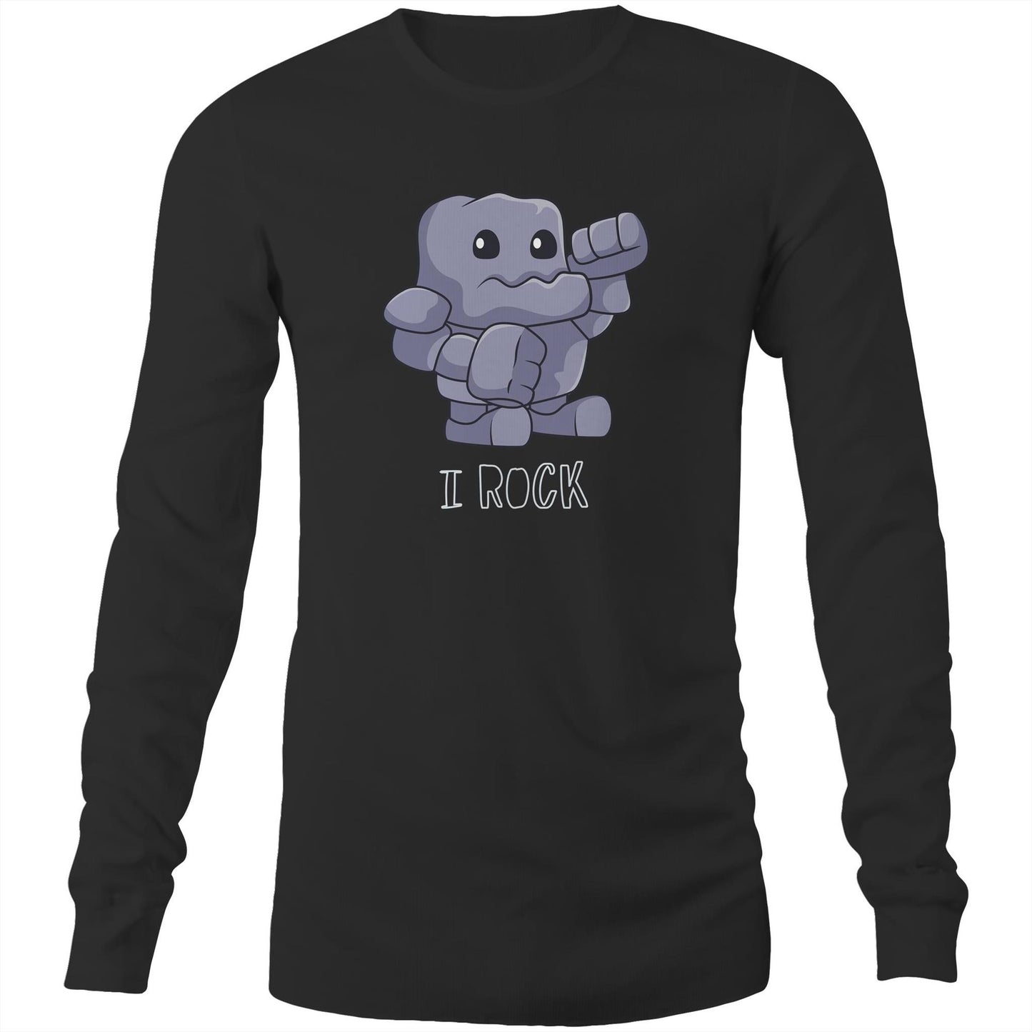I Rock - Long Sleeve T-Shirt Black Unisex Long Sleeve T-shirt Music