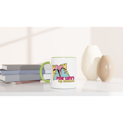 For Life's Big Decisions - White 11oz Ceramic Mug with Colour Inside Colour 11oz Mug Games