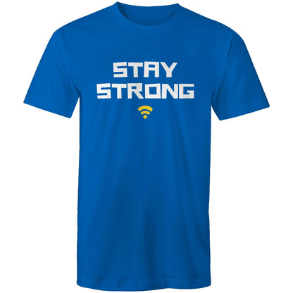 Stay Strong, WIFI - Mens T-Shirt Bright Royal Mens T-shirt Printed In Australia Tech