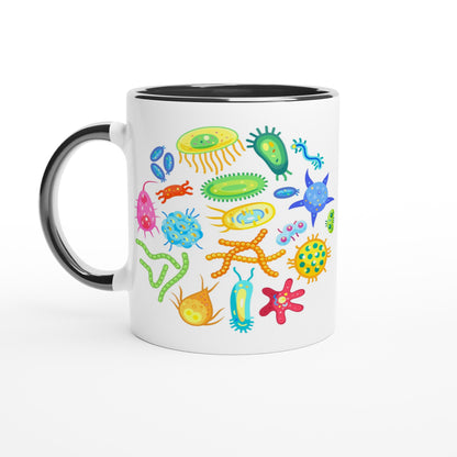 Under The Microscope - White 11oz Ceramic Mug with Colour Inside Ceramic Black Colour 11oz Mug Science