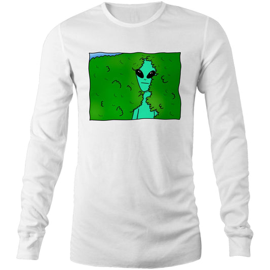 Alien Backing Into Hedge Meme - Long Sleeve T-Shirt White Unisex Long Sleeve T-shirt Funny Sci Fi
