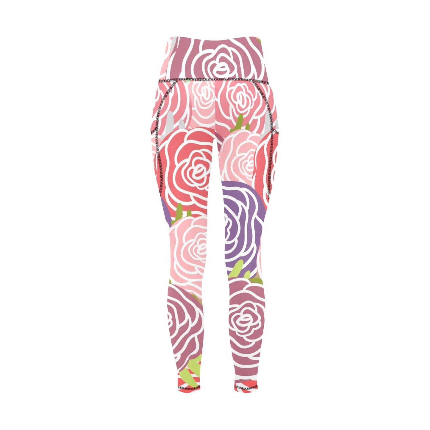Abstract Roses - Women's Leggings with Pockets Women's Leggings with Pockets S - 2XL Plants