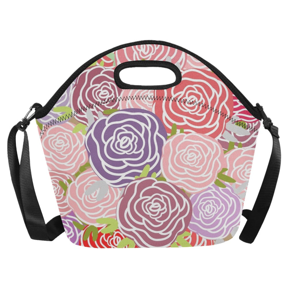 Abstract Roses - Neoprene Lunch Bag/Large Neoprene Lunch Bag/Large Printed Offshore