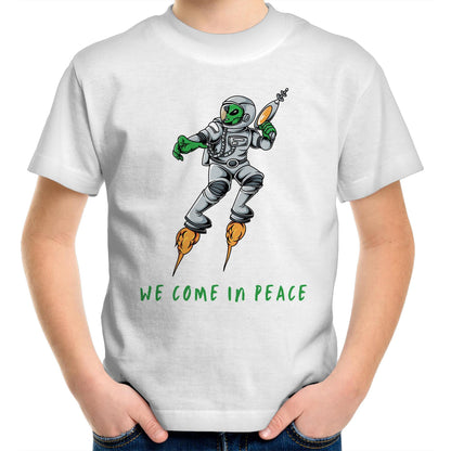 Alien Invasion, We Come In Peace - Kids Youth T-Shirt