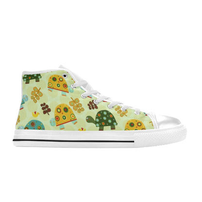 Retro Turtles - Women's High Top Canvas Shoes