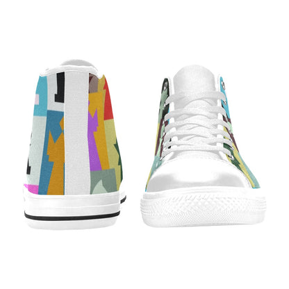 Colourful Chess - Women's High Top Canvas Shoes