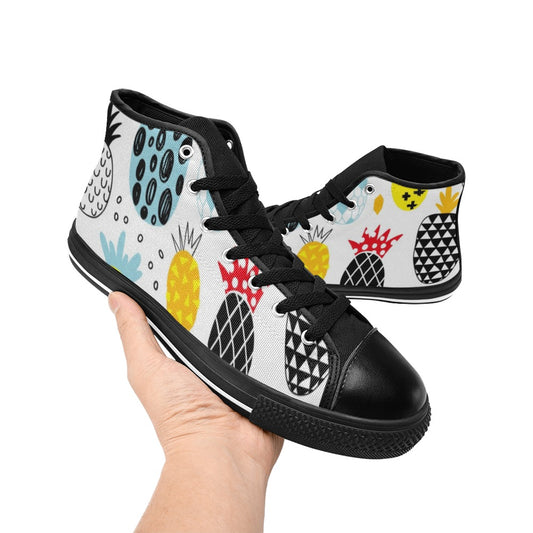 Crazy Pineapples - Women's High Top Canvas Shoes