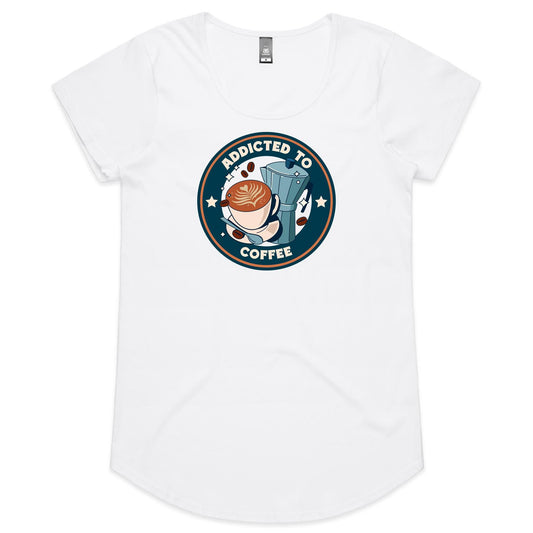 Addicted To Coffee - Womens Scoop Neck T-Shirt