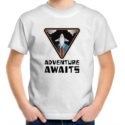 Adventure Awaits, Spaceship - Kids Youth T-Shirt