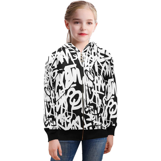 Graffiti - Senior Girls Zip Up Hoodie