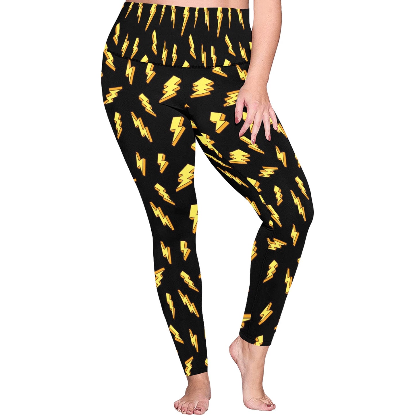 Lightning Bolts - Womens High Waist Leggings (Sizes 16-22)