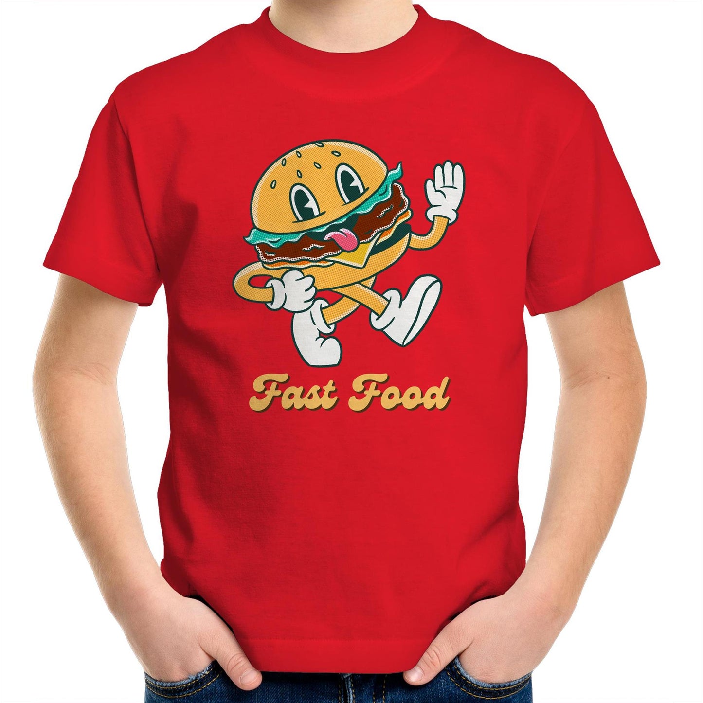 Fast Food, Hamburger - Kids Youth T-Shirt