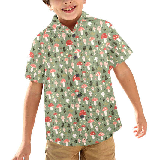 Mushroom Garden - Junior Boys Hawaiian Shirt