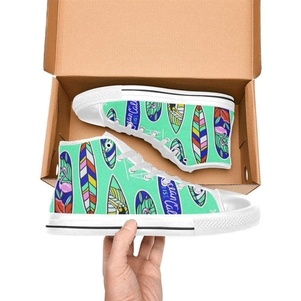 Aloha Surfboards - Women's High Top Canvas Shoes