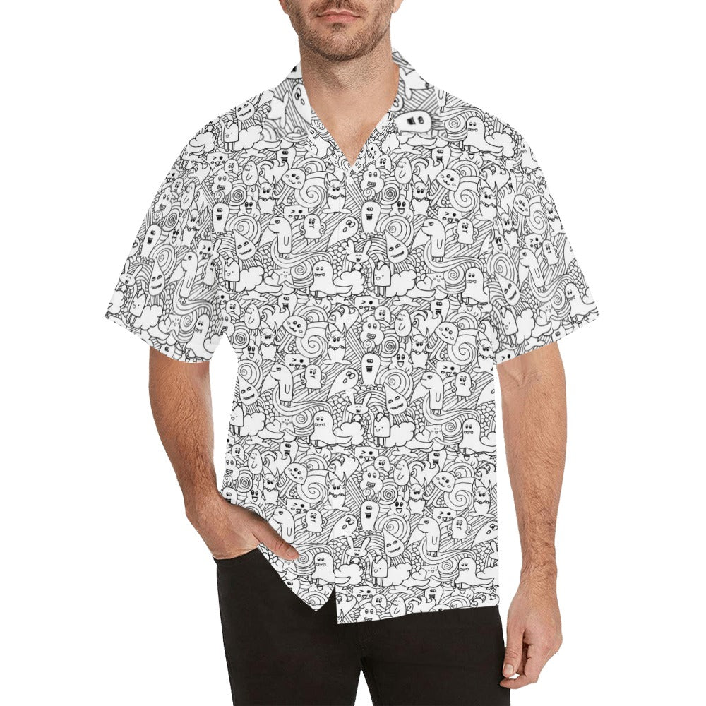 Black And White Creatures - Hawaiian Shirt