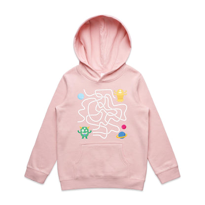 Find The Right Path, Space Alien - Youth Supply Hood Pink Kids Hoodie Sci Fi Space