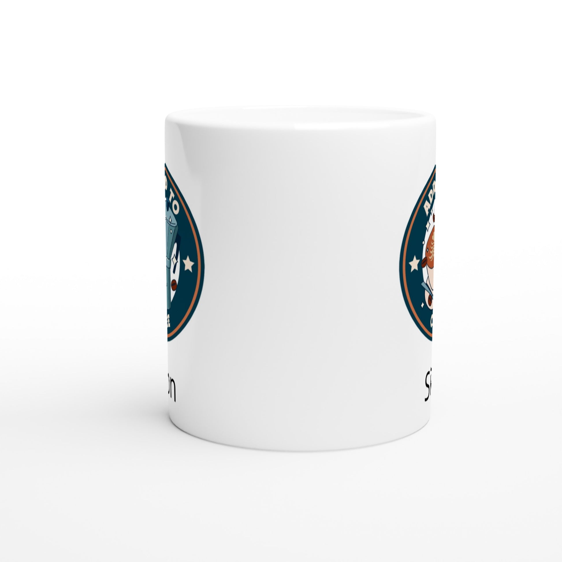 Personalise - Addicted To Coffee - White 11oz Ceramic Mug Personalised Mug Coffee customise Globally Fulfilled personalise