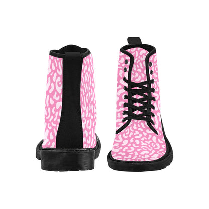 Pink Leopard - Martin Boots for Women (Black)