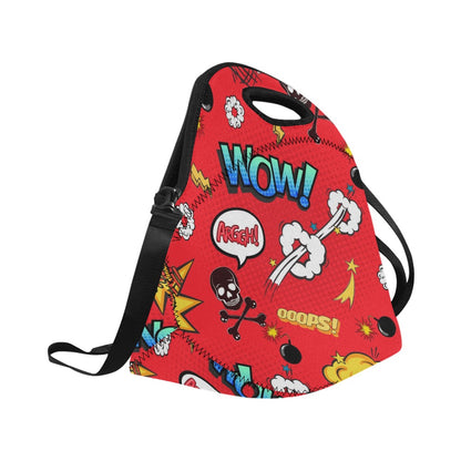 Comic Book Red - Neoprene Lunch Bag/Large