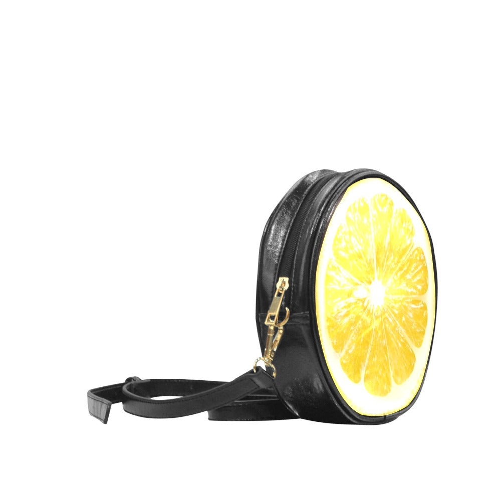 Lemon Slice - Round Sling Bag Round Sling Bag Printed Offshore