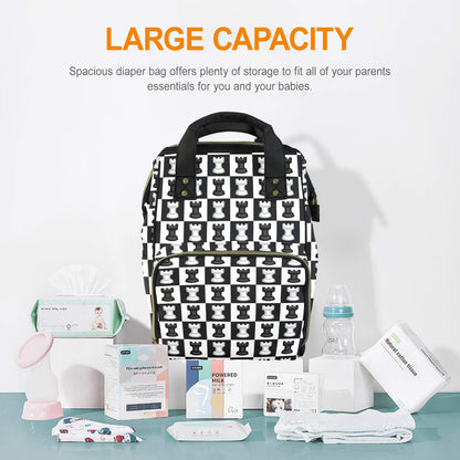 Chess Black And White - Multifunction Backpack