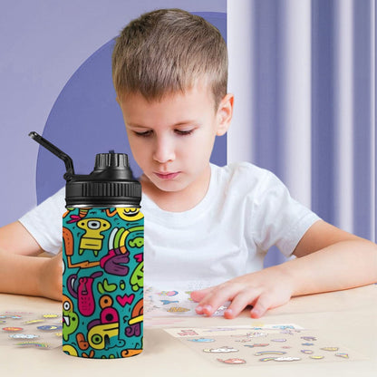 Crazy Characters - Kids Water Bottle with Chug Lid (12 oz)