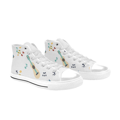 Guitar Music - Women's High Top Canvas Shoes