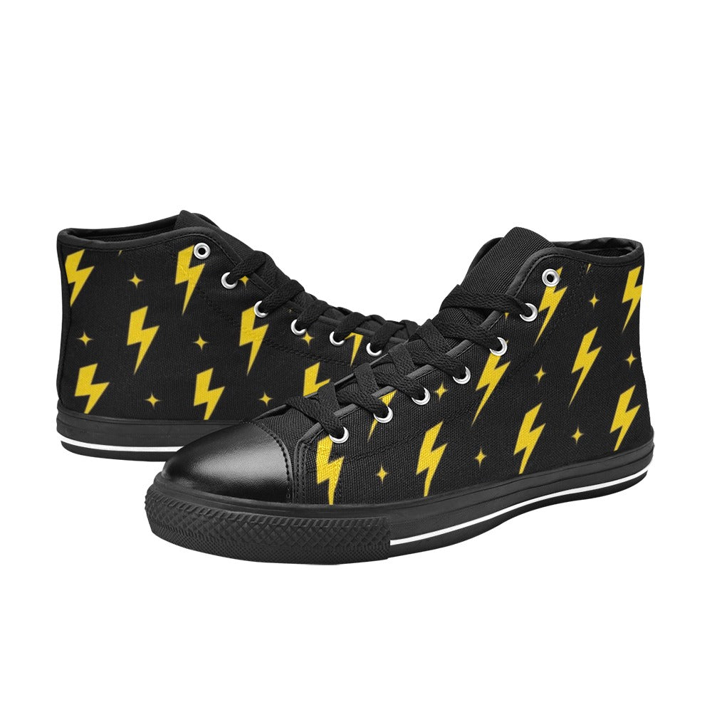 Yellow Lightning - Women's High Top Canvas Shoes