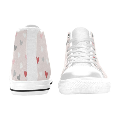 Pretty Hearts - Women's High Top Canvas Shoes